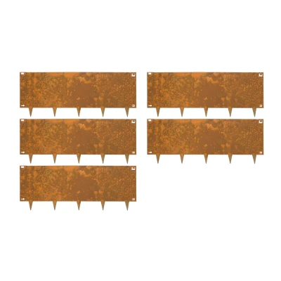 Afbeelding van Wovar Cortenstaal Borderrand 40 x 106 cm Flexibel 5 Stuks Kantopsluiting Tuinafboording