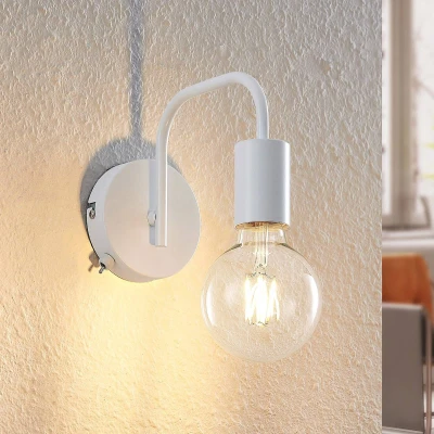 Afbeelding van Lindby wandlamp 1licht IJzer H: 15 cm E27 wit mat
