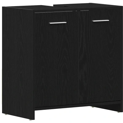 Afbeelding van Wastafelmeubel 60x33x60 cm spaanplaat zwart eikenkleurig