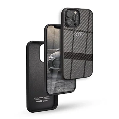 Afbeelding van Audi Carbon Fiber Back Case Geschikt voor Apple iPhone 13 Pro Max (6.7&quot;) Zwart