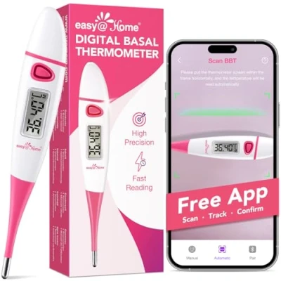 Afbeelding van Easy@Home basale thermometer voor cycluscontrole: kinderen, vruchtbaarheidsthermometer vruchtbaarheids en ovulatiebewaking met intelligente Premom app