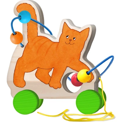 Afbeelding van Dikkie Dik trekfiguur speelgoed 1 jaar educatief Bambolino Toys houten