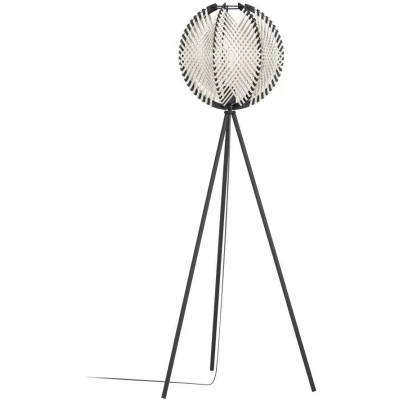 Afbeelding van EGLO Waverton Vloerlamp E27 143 cm Zwart/Wit Textiel