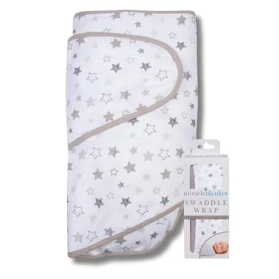 Afbeelding van Miracle Blanket babyluier sterren grijs