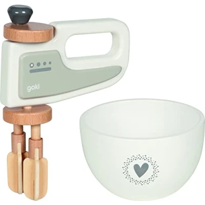 Afbeelding van Goki Houten Handmixer met Kom, 2ldg.