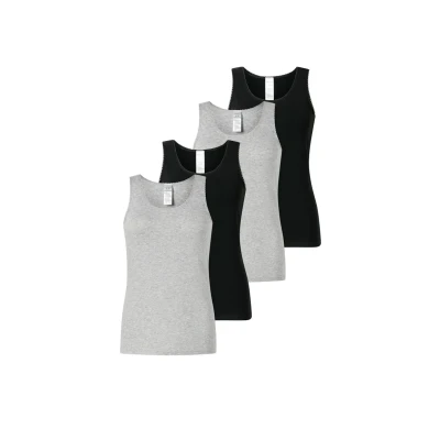 Afbeelding van Schiesser 4PACK Modern Multipacks Hemd, Dames, Maat: 36, Grau schwarz