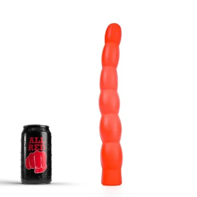 Afbeelding van All Red Geribbelde Anaal Dildo 32 x 4,5 cm rood