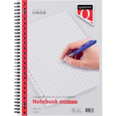 Afbeelding van Collegeblok Quantore A4 23 gaats ruit 10mm 100vel