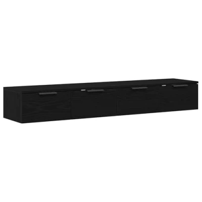 Afbeelding van vidaXL Wandkasten 2 stuks Zwart Eiken 68x30x20 cm Bewerkt Hout