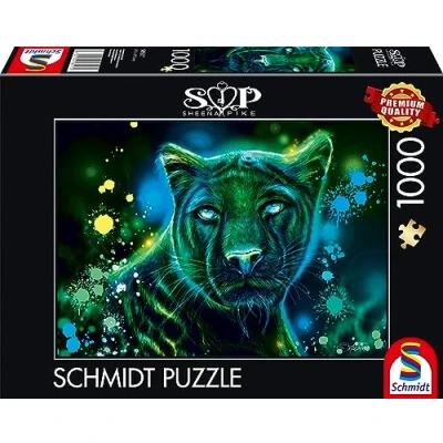 Afbeelding van Schmidt Spiele Neon Blauw Groene Panter 1000 stukjes (1000 onderdelen)