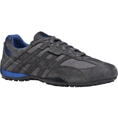 Afbeelding van Geox U Snake Sneakers laag, Heren, Maat: 46, Graphite Leer en textiel