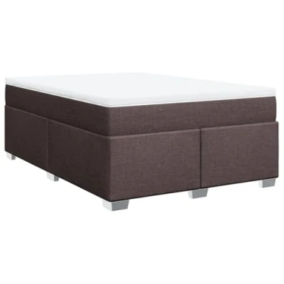 Afbeelding van vidaXL Boxspring met matras stof donkerbruin 140x200 cm