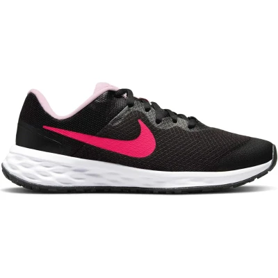 Afbeelding van NIKE Performance Revolution 6 (GS) Hardloopschoenen neutraal voor kinderen, Maat: 38.5, Black/hyper pink/pink foam Textiel/ synthetisch