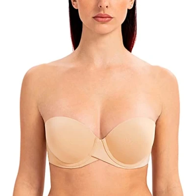 Afbeelding van MELENECA Push up beugel voor dames, gevormd, zonder bandjes, Zonnekus