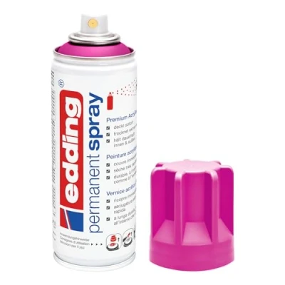 Afbeelding van edding 5200 permanente spray magenta 200 ml acrylverf voor het schilderen of decoreren van glas, metaal, hout, keramiek, kunststof, canvas spuitbus