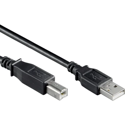 Afbeelding van USB A naar B Aansluitkabel 2.0 3 meter Zwart