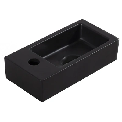 Afbeelding van Wiesbaden Rhea mini fontein links 36,5 x 18 9 cm keramiek mat zwart