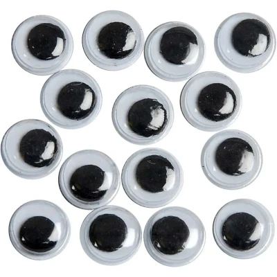 Afbeelding van Creativ company wiebelogen wit 8 mm 40st