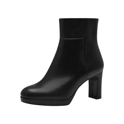 Afbeelding van Tamaris Enkellaarsjes met hoge hak, Dames, Maat: 36, Black matt Kunststof
