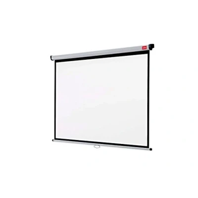 Afbeelding van Nobo Projectorscherm, om aan de muur/plafond te hangen, licht en eenvoudig transporteren, groot display, in hoogte verstelbaar, mat wit oppervlak, 1750 x 1325 mm, 1902392