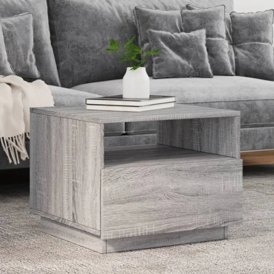 Afbeelding van Salontafel met LED verlichting 50x49x40 cm grijs sonoma eiken