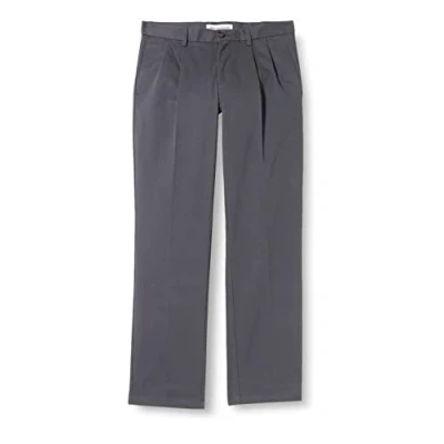 Image de Amazon Essentials Pantalon chino plissé infroissable pour homme (disponible en grandes tailles larges), gris, 91,4 x cm (l L)