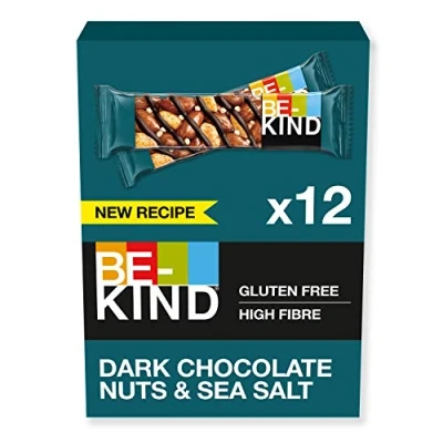 Afbeelding van Be Kind Energiereep, chocolade, zwart, noten, zeezout, 40 g, 12 stuks