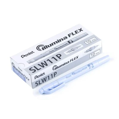 Afbeelding van Pentel illumina Flex SLW11P markeerstift met dubbele punt, pastel, blauw, 10 stuks