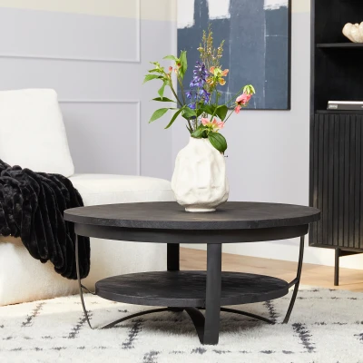 Afbeelding van Homestylingshop salontafel rond industriele koffietafel