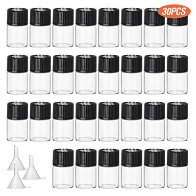Afbeelding van Hyber&amp;Cara 30 stuks 2 ml heldere glazen flessen kleine flesjes lege monster containers met schroefdop, bonus mini trechters