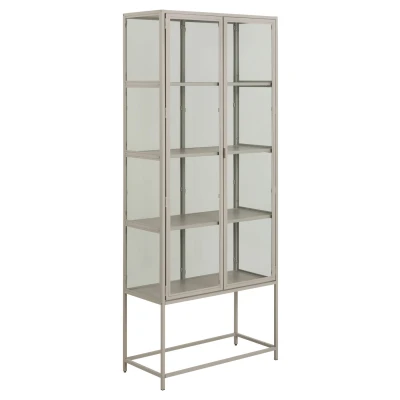 Afbeelding van Vitrinekast Varven Melamine Grijs 185cm Giga Living