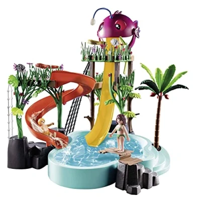 Afbeelding van Playmobil 70609 Waterpark met glijbanen in de kleur
