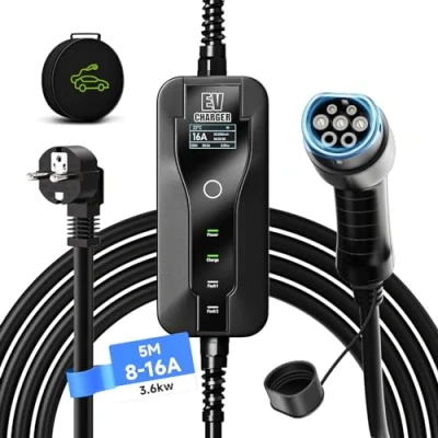 Afbeelding van NC IEC62196 type 2 SAE J1772 1EVSE EV draagbare oplader 16 A voor elektrische voertuigen ...