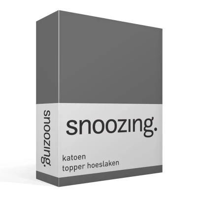 Afbeelding van Snoozing Katoen Topper Hoeslaken Eenpersoons 100x220 cm Antraciet
