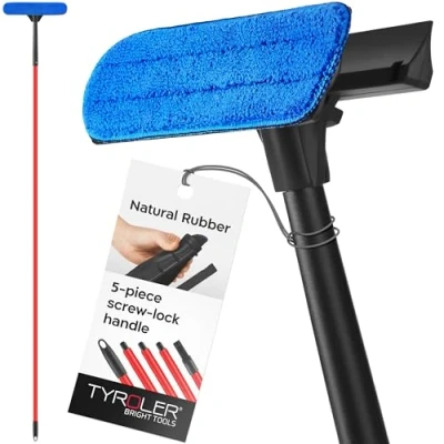 Afbeelding van Tyroler 2 in 1 hoge raamwisser Roestvrije handgreep van 30,5 tot 203,2 cm 100% krasbestendig rubber voor superieure duurzaamheid en bescherming