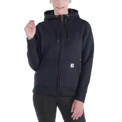 Afbeelding van Carhartt Halfdik sweatshirt met doorlopende ritssluiting, casual pasvorm, trainingspak voor dames (1 stuk), zwart.