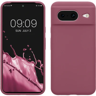 Afbeelding van kwmobile telefoonhoesje geschikt voor Google Pixel 8 Hoesje met siliconen coating Smartphone case in orchidee paars