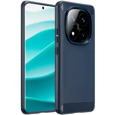 Afbeelding van imoshion Hoesje Geschikt voor Xiaomi Redmi Note 14 Pro 5G Siliconen Brushed Backcover Donkerblauw