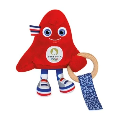 Image de Mascotte Doudou et Compagnie Hochet avec anneau bois