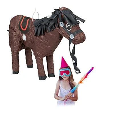 Afbeelding van Relaxdays pinata paard meisjes kinderen leeg paarden piñata pony decoratie