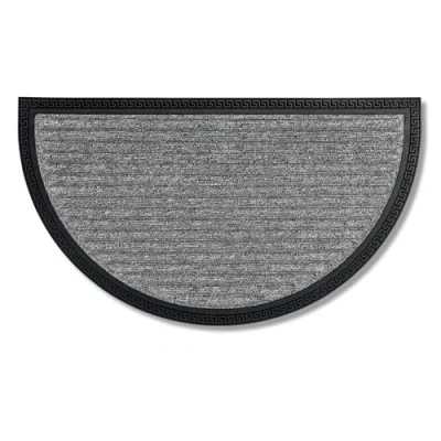Afbeelding van Carpido vloermatten, halfrond, outdoor, geschikt voor treden, duurzame deurmat, 40 x 70 cm, zilver