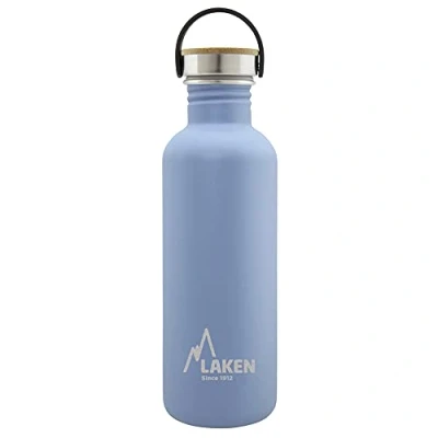 Afbeelding van RVS fles Basic Steel Bottle 1L, Bamboo S/S Cap Blauw