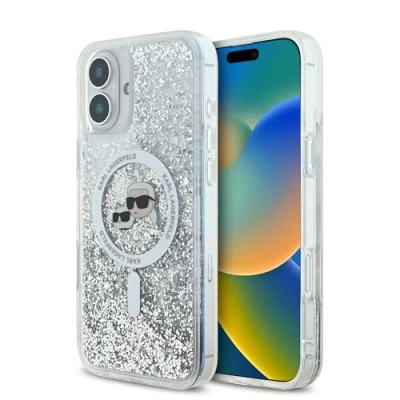 Afbeelding van Karl Lagerfeld iPhone 16 Hoesje: Stijlvolle Bescherming Liquid/Glitter