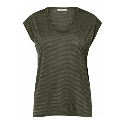 Afbeelding van PIECES PCBILLO TEE LUREX STRIPES NOOS Dames T shirt Maat L