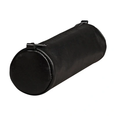 Image de Clairefontaine Age grande trousse ronde en cuir noir