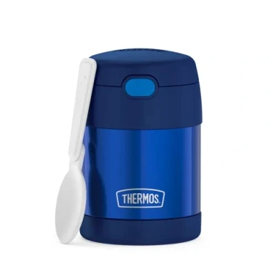 Image de THERMOS RMOVR Kids Funtainer Bocal alimentaire 0,30 l, bleu marine, récipient isotherme pour nourriture avec cuillère enfants, 5 h chaud/7 froid, absolument étanche soupe, céréales, pause