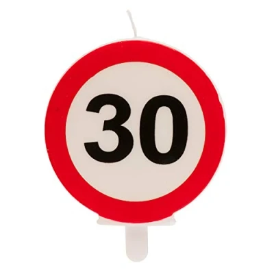 Image de Dekora Bougie d&#039;Anniversaire avec le Signe d&#039;Interdiction pour la Décoration de Gâteaux Numéro 30