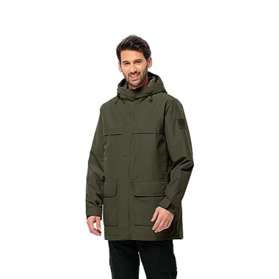 Afbeelding van Jack Wolfskin Regenjas, Heren, Maat: XL, Island moss