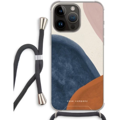 Afbeelding van Case Company® hoesje met Koord geschikt voor iPhone 14 Pro Max Geo #1 Telefoonhoesje Zwart Extra Bescherming aan alle Kanten en Over de Schermrand