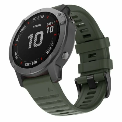 Afbeelding van Siliconen bandje Leger groen Garmin Quatix 7X / 6X &amp; Tactix 7 (pro)